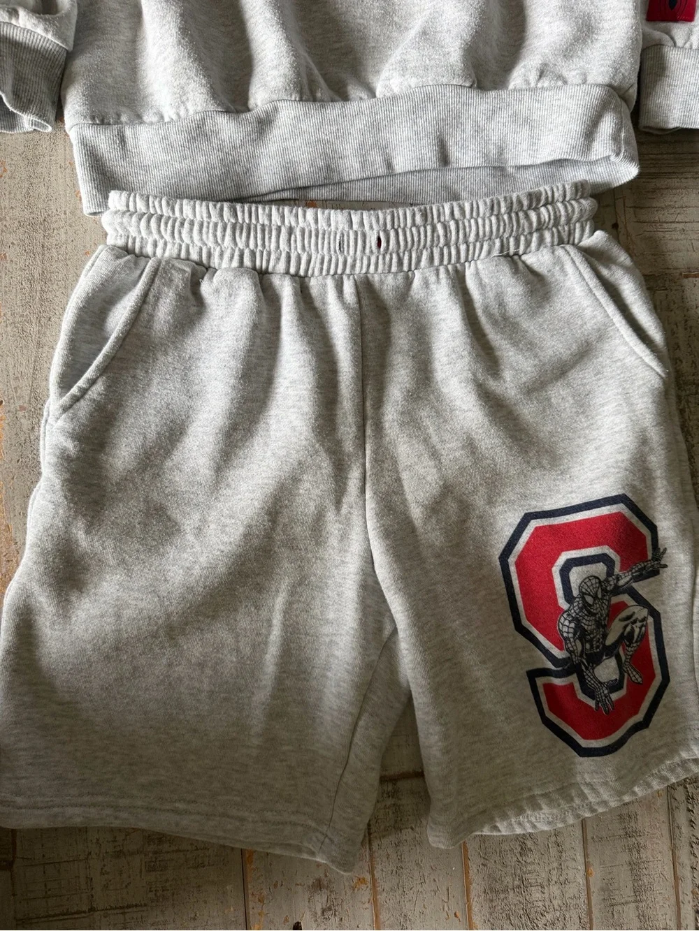 Marvel Grey Sweatshirt and shorts set 10/12